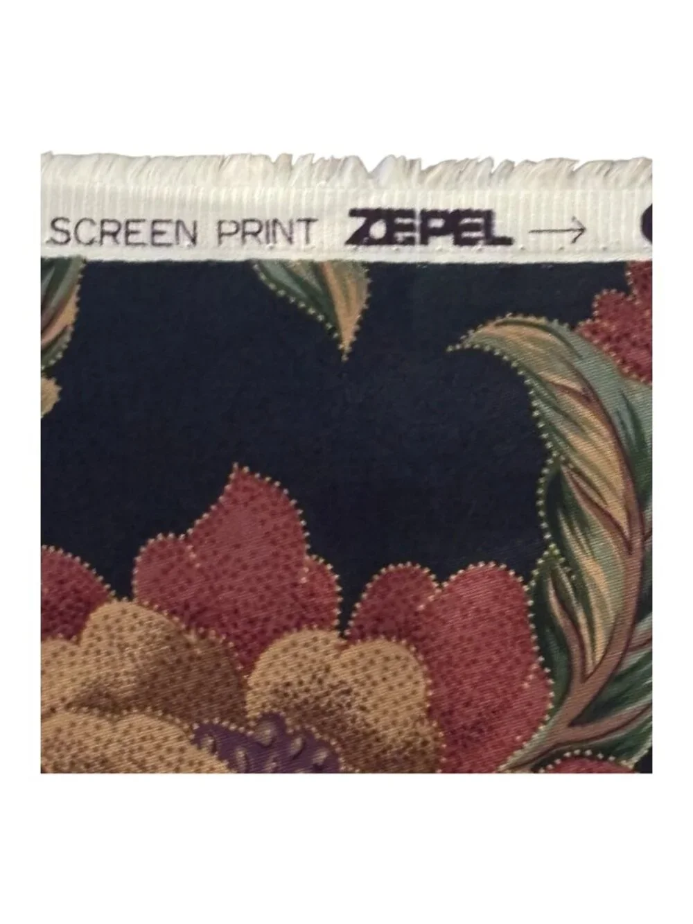 Lot of 2 Mill Creek Floral Upholstery Drapery Fabric Panels Navy Blue 55” x 100”